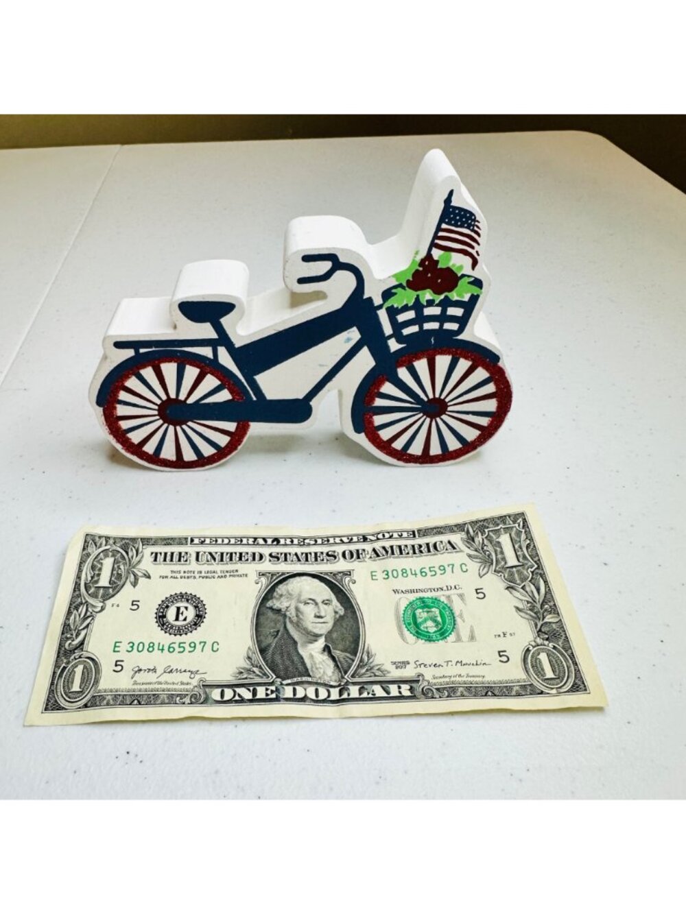Patriotic decoration tiered tray Fourth of July bicycle Independence Day America - Picture 6 of 10